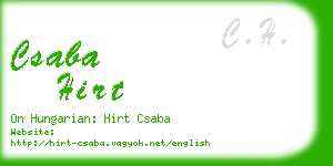 csaba hirt business card